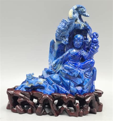 Statue Of A Monk Lapis Lazuli China Mid Th Century Catawiki