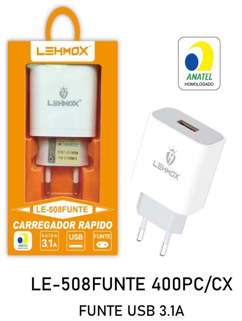 Fonte Carregador Rapido Usb A Lehmox Luiz Eletronicos