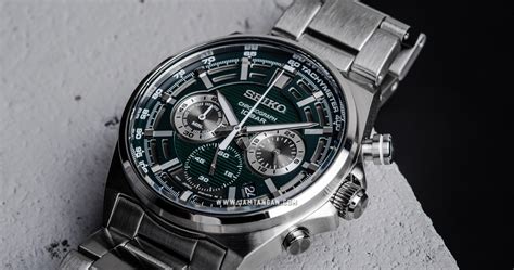 Seiko Chronograph SSB405P1 Green Dial Stainless Steel Strap Jamtangan