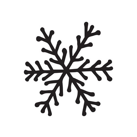 Hand Drawn Doodle Snowflake Illustration Vector Snowflake Simple