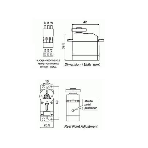 Servo Rotation Continue G N Rique Couple Lev Taille Standard