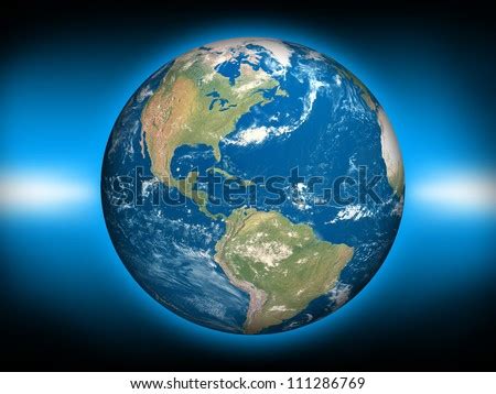 Planet Earth (3d Render Of Planet Earth. Earth Texture Map Source : Http://Www.Shadedrelief.Com ...