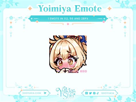 Yoimiya Shy Emote For Twitchdiscordyoutube Custom Twitch Emotes Twitch Emote Discord Emote