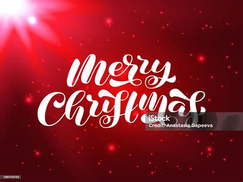 Merry Christmas Brush Lettering Vector Stock Illustration For Poster Or