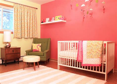 A retro modern pink flamingo-themed nursery for baby - Retro Renovation