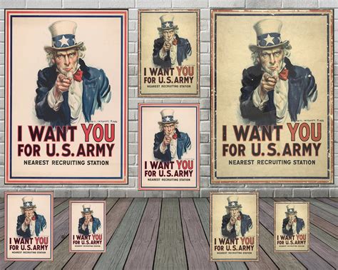 Uncle Sam Poster I Want You For US Army Vintage Poster By Etsy Canada