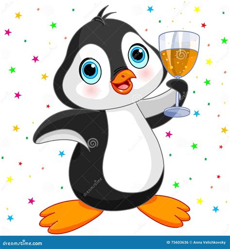 Celebración Del Pingüino Ilustración Del Vector Ilustración De