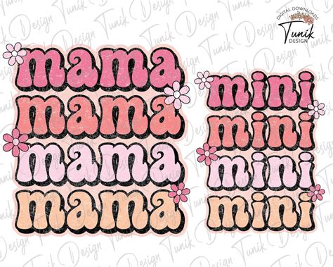 Retro Mama Mini PNG Matching Mama Mini Png Sublimation Png Groovy