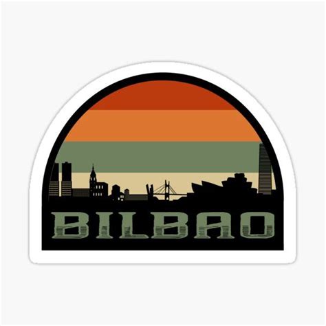 Bilbao Spain Skyline Silhouette Spanish Flag Travel Souvenir Sticker