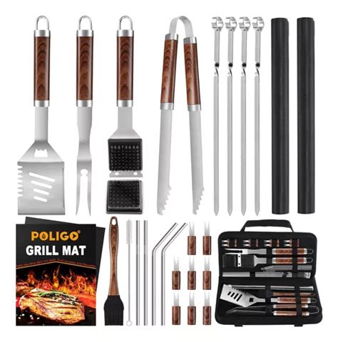 Utensilios Para Parilla Con Estuche Piezas Kit Parrilla Meses