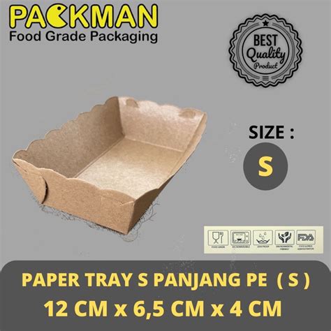 Jual PAPER TRAY S PANJANG KOTAK KENTANG KRAFT COKLAT 12x6 5x4