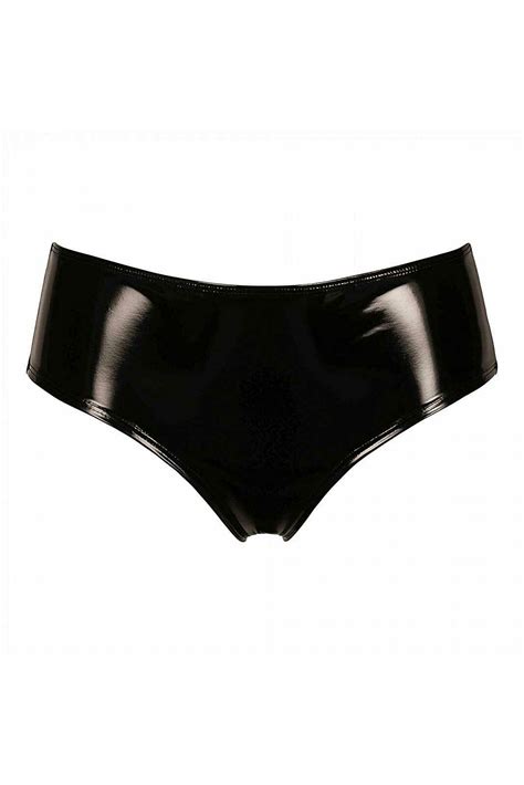 PATRICE CATANZARO Beatrice Lack Panty Hauteng Schwarz PVC Vinyl Shorty