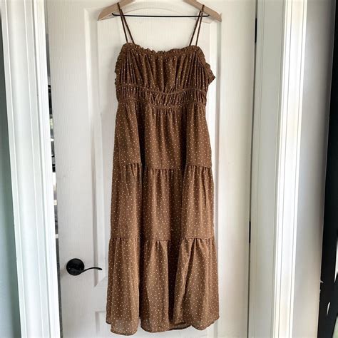 Madewell Sophia Cami Tiered Midi Dress In Dot Size Depop