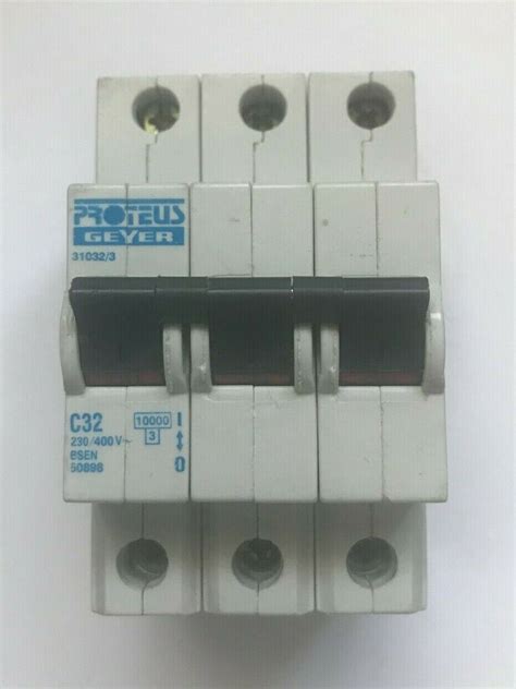 Proteus Mcb Triple Pole Phase Breaker Type C A Geyer