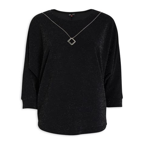 Dolman Top With Necklace Identity