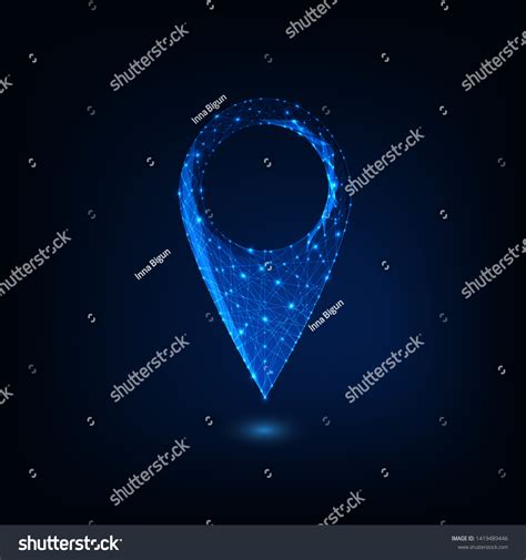 Futuristic Glowing Low Polygonal Gps Symbol Stock Vector Royalty Free