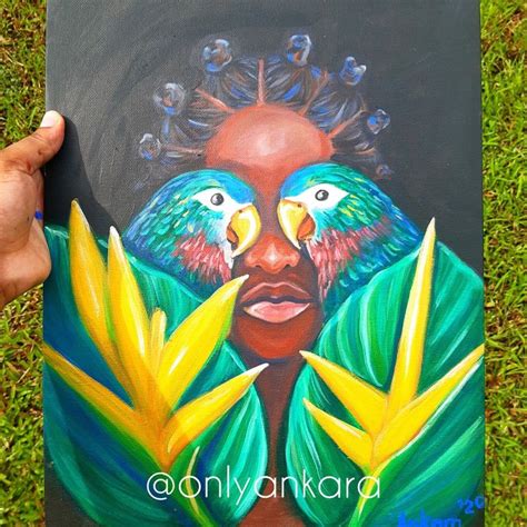 Only Ankara Clarke Painting Birds Eye View Acrylic Canvas Jamaican