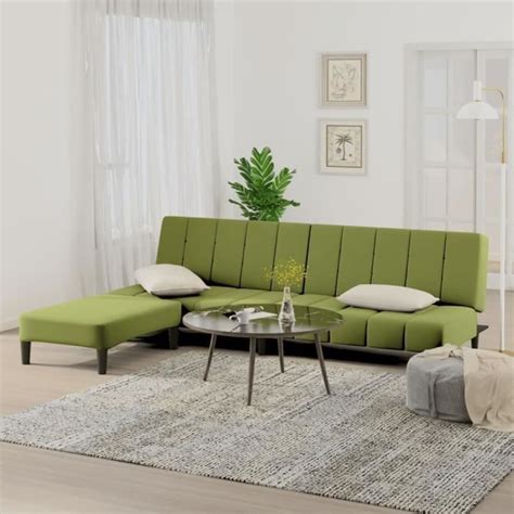 Yin Canap Lit Places Avec Repose Pied Vert Clair Velours