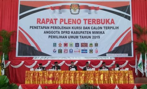 KPU Mimika Tetapkan 35 Anggota DPRD Terpilih Hasil Pemilu 2019