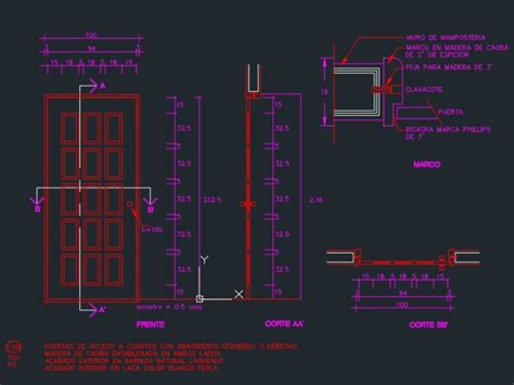 Detalhe Da Porta No Autocad Biblioteca Cad