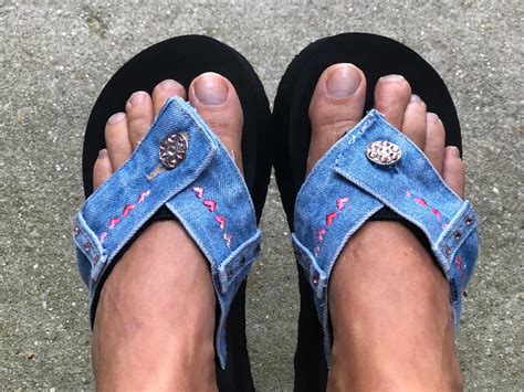 Blue Jean Sandals Sandals Denim Flip Flops Womens Etsy