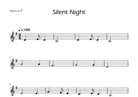 Silent Night French Horn Solo Arr Ygor Nunes Sheet Music Franz Xaver Gruber French Horn