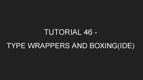 Java Programming Tutorial 46 Type Wrappers Boxing And Unboxing In English Youtube