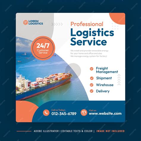 Premium Vector Shipment And Logistics Service Social Media Post