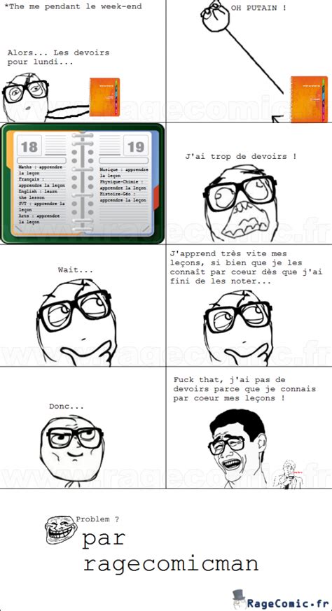 Fuck Les Devoirs Fuck That Rage Comics Francais Troll Face