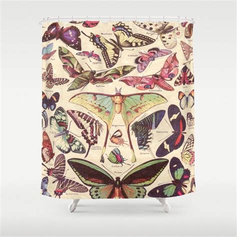 Butterfly Fabric Shower Curtain Luna Moth Butterflies Etsy Fabric