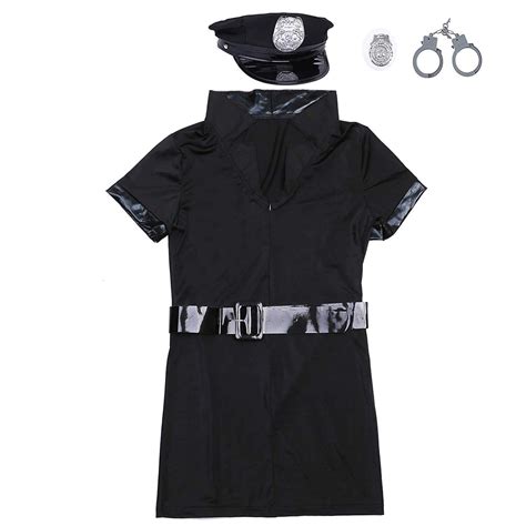 Sexy Policewoman Costume Sexy Cop Officer Police Women Officer Uniform Cosplay Fancy Dress Hat