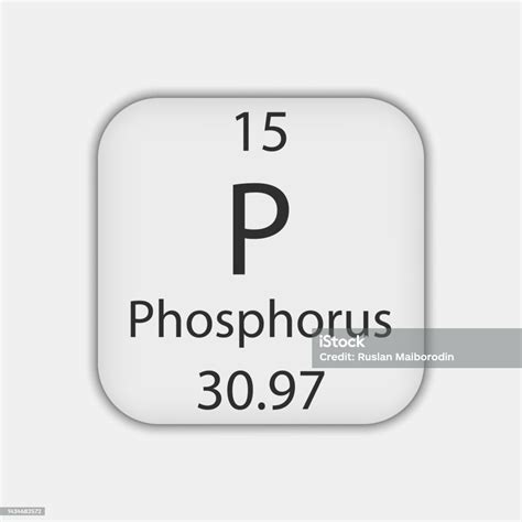 Phosphorus Symbol Chemical Element Of The Periodic Table Vector Illustration Stock Illustration