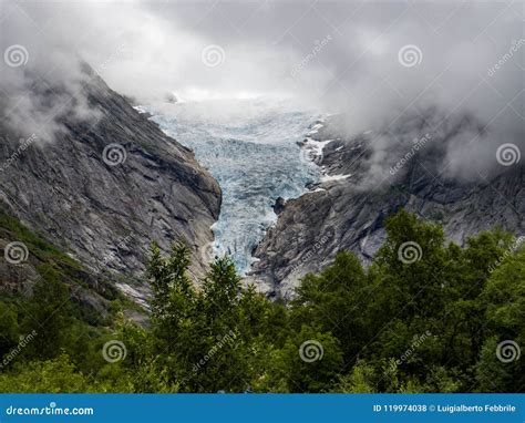 Glacier in a Norwegian Fjord Stock Photo - Image of glacier, leisure ...