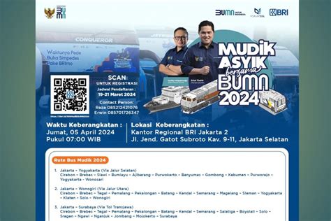 Bri Buka Pendaftaran Mudik Asyik Bersama Bumn 2024 Antara News