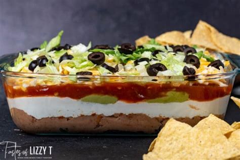 The Best Seven Layer Taco Dip Tastes Of Lizzy T