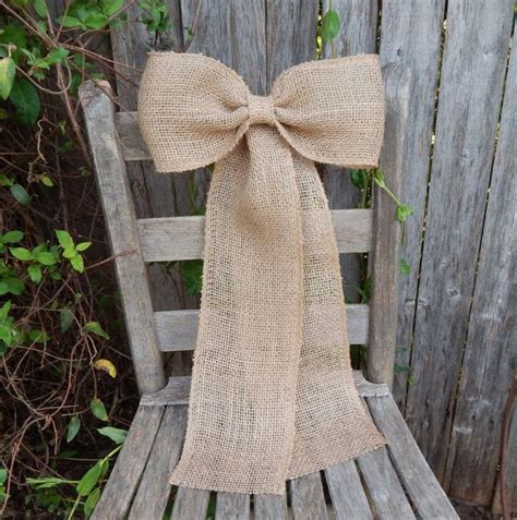 Burlap Bow Pew Bow Rustic Wedding Church Pew Weddings Fall Decor