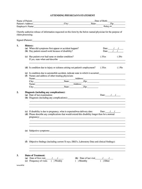 Sedgwick Attending Physician Statement Form Fill Online Printable