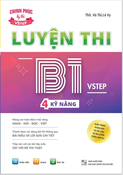 Combo 3 sách luyện thi B1 Vstep Luyện thi B1 Vstep 4 kỹ năng 30 đề