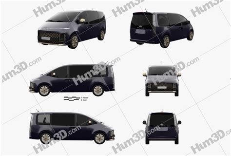 Hyundai Staria Premium 2022 Blueprint Template Hum3D