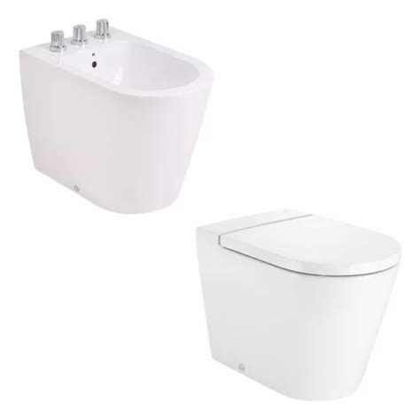 Combo Roca Inspira Inodoro Corto Dual Baño Bidet 3 Agujeros