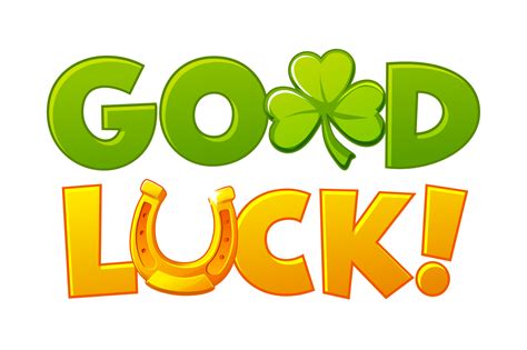 Good Luck Sticker With Clover And Horseshoe 21969656 Png