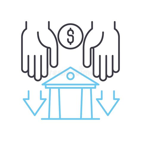 Bank Deposit Line Icon Outline Symbol Vector Illustration Concept