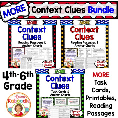 This Context Clues Bundle Includes Anchor Charts Reading Passages Printables And Task Cards