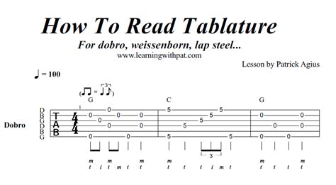 How To Read Dobro Tablature Or Weissenborn Lap Steel