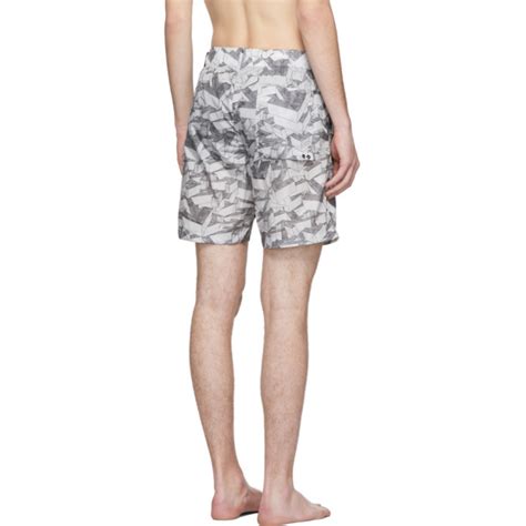 Off White Grey All Over Arrows Swim Shorts Off White