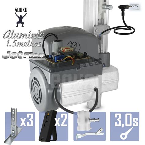 Kit Motor Basculante Bv Ppa Jetflex 1 4m Trilho Alumínio 3 Suporte 2