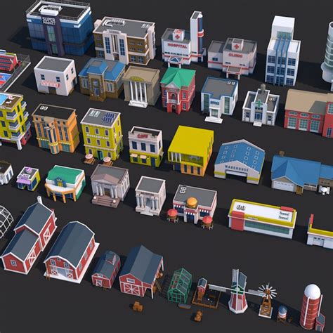 Low Poly City Town Pack Masterbundles