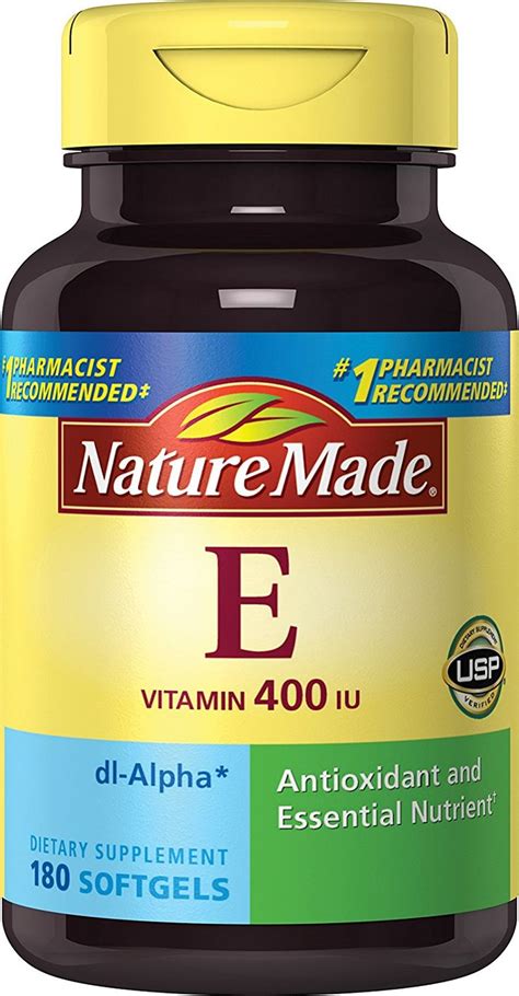 Nature Made Vitamin E 400IU 180 Softgels Pack Of 2 Nature Made