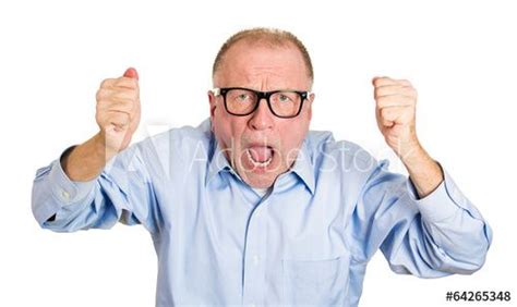 Portrait Angry Older Man Screaming On White Background Names Of Jesus