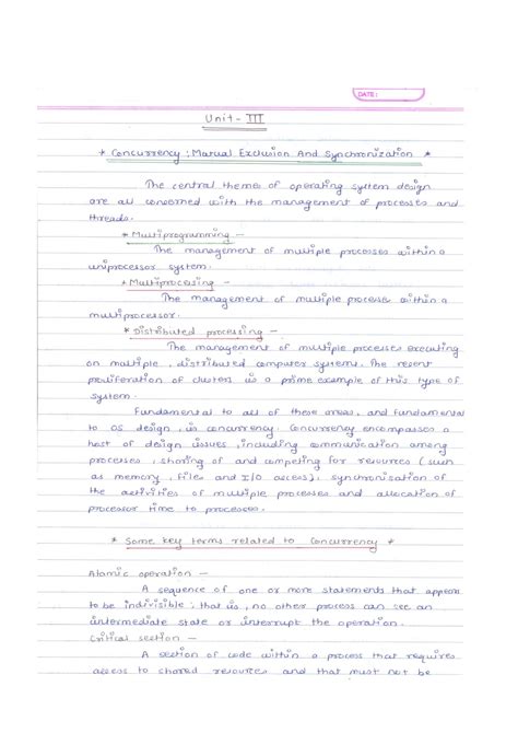 U3 Handwritten KCS401 Operating System B Tech Studocu